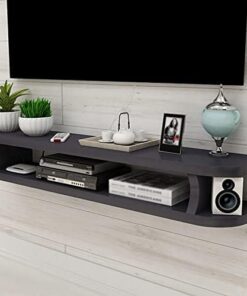 Générique Meuble TV Flottant Étagère Murale/Support TV, Meuble de Divertissement pour Salon, avec Porte et unité de Rangement Console Audio/vidéo Console multimédia