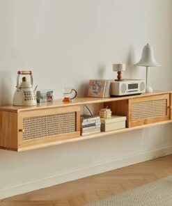 Générique Meuble TV Mural en Bois Meuble TV Flottant pour Salon Étagère Flottante Console multimédia Support TV Flottant (180x25x25cm)