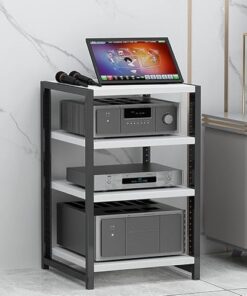 Meuble de support audio vidéo à 4/5/6 niveaux, support multimédia AV, étagère d'angle, support audio, tour, lecteur DVD, CD, support stéréo, étagères flottantes pour consoles de jeux, routeu