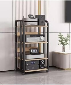 Support multimédia AV à 3/4/5 niveaux, support de composant vidéo, armoire stéréo, étagère multifonctionnelle moderne pour équipement électronique, tour pour lecteur DVD/amplificateur (coule
