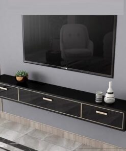 Générique Meuble TV Flottant 120 cm Meuble TV Mural Meuble TV Étagère de Salon avec Trou pour câble (Blanc)