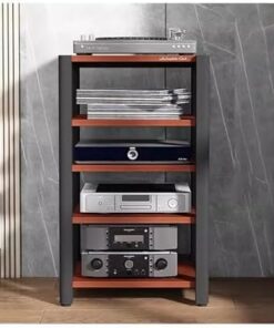 Support multimédia à 5 niveaux pour composants AV, étagère d'angle, meuble TV stéréo, tour audio vidéo, lecteur CD, haut-parleur, amplificateur, console de jeu, appareil de streaming, platin