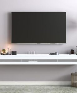 Meuble TV flottant à fixation murale, meuble TV de 70,9 pouces, console multimédia moderne avec porte rabattable, étagère TV suspendue pour salon, meuble TV, unités murales, nécessite un ass