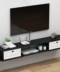 Meuble TV mural flottant/meuble TV Étagère murale Centre de divertissement décoratif Unité de rangement Console audio/vidéo, économiseur d'espace, pour boîtes de rangement à domicile et au b