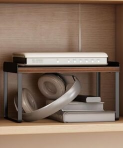Meuble HiFi Compact - Meuble AV Moderne, étagère Audio Ouverte, Support multimédia pour TV, Platine Vinyle et Autres appareils - Solution de Rangement élégante pour Bureau