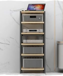 Meuble stéréo, Support Audio, 3/4/5/6 Niveaux, étagères en Bois réglables, Meuble de Rangement d'angle, Support Hi-FI sur Pied