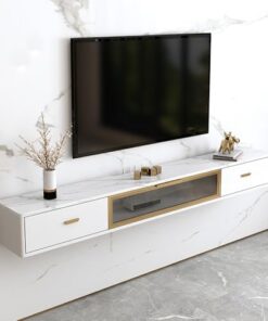 Générique Meuble TV Suspendu, Console TV Flottante Moderne, Support TV Mural, Console multimédia, Petit Centre de Divertissement, unité TV Flottante avec Rangement pour la Maison, Le Salon, Le Bureau