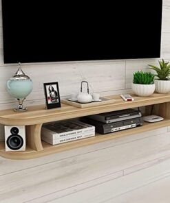 Générique Meuble TV Flottant Étagère Murale/Support TV, Meuble de Divertissement pour Salon, avec Porte et unité de Rangement Console Audio/vidéo Console multimédia