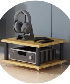 Meuble audio HIFI à 2/3/4 niveaux, meuble de maison multicouche sur pied, étagère AV, support HIFI, support pour tourne-disque, unité multimédia de divertissement (couleur : noir, taille : 4