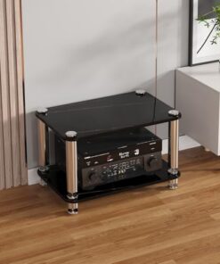Support multimédia, étagère de Jeu, vitrine CD, Meuble AV Multifonctionnel et Moderne, étagère DVD, Meuble TV d'angle, étagère de projecteur, Facile à Assembler, pour Le Salon, Les Jeux, la