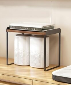 Meuble HiFi Compact - Meuble AV Moderne, étagère Audio Ouverte, Support multimédia pour TV, Platine Vinyle et Autres appareils - Solution de Rangement élégante pour Bureau