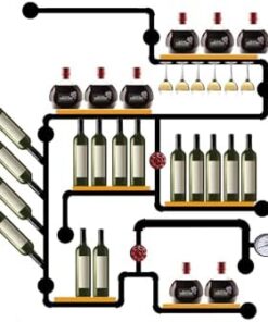 Étagère Murale pour Bar à vin - Présentoir à Boissons alcoolisées avec Support à Verres à vin Suspendu - Support de Bar Flottant pour la Maison, Le Bar et la Salle à Manger