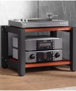 Générique Meuble d'angle à 2 Niveaux pour Petit Meuble multimédia stéréo pour la Maison, Le Salon/la Chambre à Coucher, Support de Composants Audio et vidéo Robuste et Ouvert, unité de Rangement pour