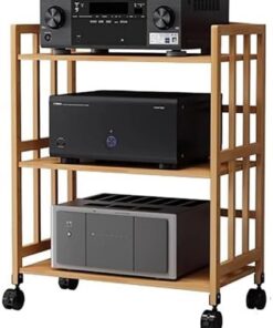 Support HiFi réglable en Hauteur, étagère multimédia, Support de Composants Audio pour téléviseurs, lecteurs DVD et décodeurs, Meuble stéréo, Support de Rangement pour disques