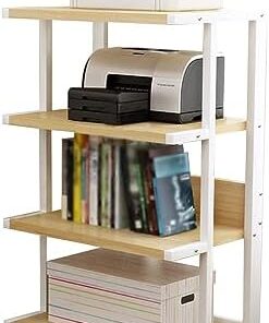 Générique Support Audio AV Amovible à 4 Niveaux, Meuble d'angle en Bois pour Composants, Support Audio stéréo, Support stéréo multimédia, Lecteur CD pour Maison/Bureau/Audio vidéo/DJ/théâtre (Couleur