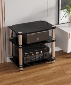 Support multimédia, étagère de Jeu, vitrine CD, Meuble AV Multifonctionnel et Moderne, étagère DVD, Meuble TV d'angle, étagère de projecteur, Facile à Assembler, pour Le Salon, Les Jeux, la