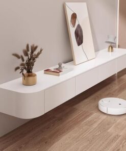 Générique Meuble TV Suspendu, Meuble TV Flottant Blanc Moderne, Console multimédia de Divertissement Murale avec Grand Rangement pour Salon et Bureau 140 x 24 x 20 cm