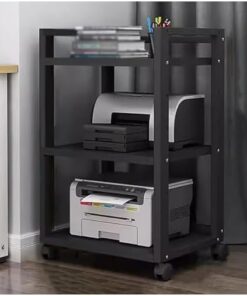 Support d'armoire stéréo pour équipement audio vidéo de salon/maison, support de composant multimédia robuste à poser au sol avec étagère réglable en hauteur et roulettes (couleur : noir-#3,