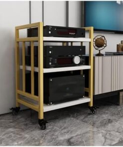 Générique Support multimédia AV à 3 Niveaux, étagère d'angle/Armoire pour Composants vidéo, Tour de Son stéréo, Support de Rangement Ouvert, Parfait pour Les lecteurs DVD (Couleur : Style 4, Taille :