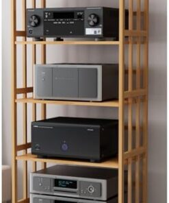 Support de Lecteur DVD TV en Bois pour 20 à 31 Pouces, Support de Platine Mobile, Meuble Audio stéréo pour Salon ou Bureau (Couleur : 5 Niveaux, Taille : 70 cm L x 158 cm H)