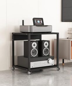 AV ShelfMedia Stand, support audio, support stéréo, support de console de jeu, étagère DVD, support d'angle AV, tour de rack audio, support de lecteur d'enregistrement moderne du milieu du siècle,
