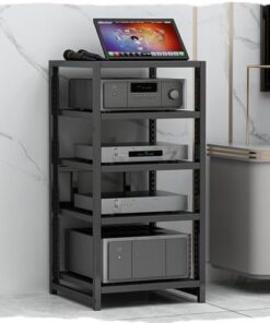 Meuble stéréo, Support Audio, 3/4/5/6 Niveaux, étagères en Bois réglables, Meuble de Rangement d'angle, Support Hi-FI sur Pied