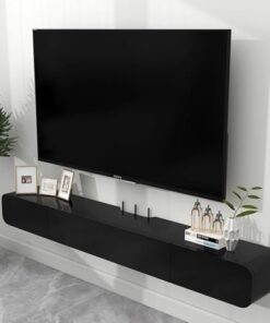 Générique Meuble TV Flottant 120/160/180 Meuble TV Flottant Meuble TV Mural Grand Meuble TV de Rangement pour Salon et Bureau (Blanc, 180 x 24 x 18 cm)
