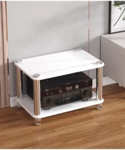 1 2 3 4 Petit Meuble stéréo à Niveaux pour Salon, étagère de Divertissement d'angle pour Tour de Composants de Support Audio vidéo pour téléviseur, unité de Rangement pour Console de Jeu, am