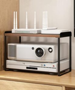 Meuble HiFi Compact - Meuble AV Moderne, étagère Audio Ouverte, Support multimédia pour TV, Platine Vinyle et Autres appareils - Solution de Rangement élégante pour Bureau