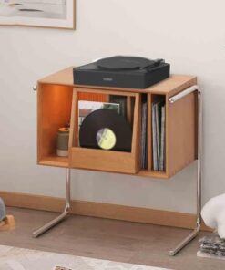 Générique Meuble pour Lecteur de disques, Console multimédia Audio, Support de Divertissement, étagère de Jeu, Supports et étagères stéréo, étagère Audio-vidéo, Tour Audio (Marron)