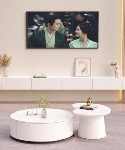 Générique Meuble TV Suspendu en Bois, Console multimédia de Divertissement, Grand Banc de Rangement pour TV, étagères flottantes avec 3 armoires, sous Le Meuble de Rangement TV (160 cm)
