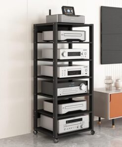 Générique Support multimédia Multicouche, Support Audio, Support multimédia Tour AV, étagère pour équipement électronique à 5, 6 ou 7 Niveaux, Support Mobile Noir pour Lecteur de disques DVD, étagère