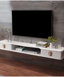 Générique Meuble TV Flottant Centre de Divertissement Console multimédia Meuble de Rangement Meuble TV Suspendu Meuble de Rangement TV pour Salon Meuble TV Flottant Meuble TV Mural en Bois Étagère TV