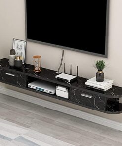 Meuble TV flottant Étagère TV murale Centre de divertissement, Meuble étagère TV flottant pour unité de rangement Console audio/vidéo Boîte à câbles Console multimédia (Couleur : B, Taille :