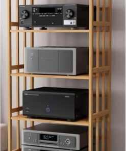 Support pour Lecteur DVD, Meuble TV en Bois - Support de Platine Vinyle Mobile pour Salon et Bureau.