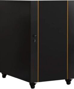 Étagère audio réglable avec gestion des câbles, armoire de rangement stéréo AV - Meuble de rangement mobile pour équipement AV (noir, 85 cm)