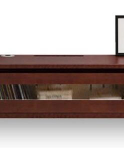 Meuble TV Flottant Étagères TV Murales Console Multimédia TV Conception de fenêtre transparente Étagère Murale TV flottante en bois Convient pour un salon à domicile ou un hôtel(Marron,120x24x2