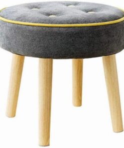 Bouton Petit Tabouret Rond Table Basse Tissu Paresseux Doux Pier Maison Tabouret Chaise,Gris,1