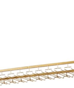 Étagères de décoration de Bar suspendues, Support d'affichage de Verre à vin de Plafond doré, Support de Stockage de vin Rouge pour Bar café Restaurant (120 x 35 cm (47 x 14 Pouces))