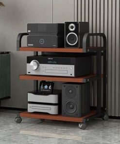 Support stéréo moderne avec roulettes, support multimédia audio-vidéo, support multimédia AV, tour de support audio pour tourne-disque, armoire stéréo, tour de support audio pour salon, sall