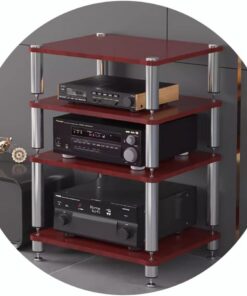 Meuble d'angle AV Ma, étagère à Contenu, Meuble Tour en Bois à 2-4 Niveaux pour Lecteur CD, idéal pour la Maison, Le Bureau, la vidéo, Le DJ ou Le cinéma.