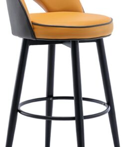 Napa Tabourets de Bar en PU Pivotant à 360° Chaise de Cuisine Rembourrée avec Pieds en Acier et Repose-Pieds pour Cuisine Restaurant Salon Pub