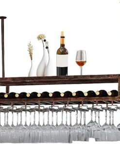 Porte-Bouteilles à Suspendre pour Verres à vin, Support pour Verres à vin, étagère à vin en métal réglable et Peu encombrante pour Bar de Cuisine, avec vis, Support d'affichage pour Verres à