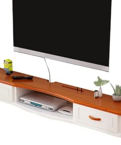 Meuble TV/Meuble TV Flottant,Étagère Murale,Composant D'armoire De Centre De Divertissement,avec 2 Tiroirs, pour Routeur De Boîtier De Câble De Console Audio/vidéo