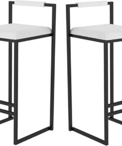 Tabourets de Bar avec tabourets de comptoir à Dossier Bas pour îlot de Cuisine, Salle à Manger et Salon, tabourets de Bar carrés Simples de Conception Moderne (2 pièces)