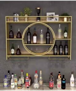 Casier à vin Mural avec Support pour Verre à vin, étagères flottantes pour Bar, présentoir de Rangement pour vin, Support à gobelets Suspendu Simple pour la décoration de la Maison