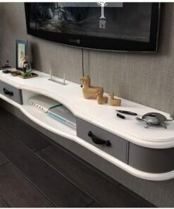 Étagère flottante Étagère TV flottante Console audio/vidéo murale Console multimédia TV Meuble de rangement flottant Support TV Console de rangement TV Meuble TV suspendu avec une étagère de