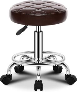 Bar Chair Tabourets de comptoir avec Rembourrage de siège Plus épais, Tabouret pivotant à roulettes sur 5 Roues, Tabouret Facial pour Salon de Massage, Spa, Tabouret de Bar en Cuir PU à Hauteur