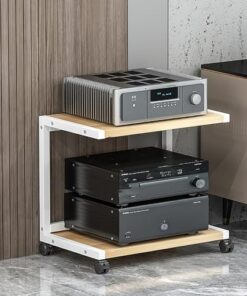 Vitrine, Support multimédia, Support Audio, Support de Console de Jeu, avec roulettes, étagère d'angle pour Support multimédia AV, avec étagères de Rangement, Tour de Support Audio stéréo, p