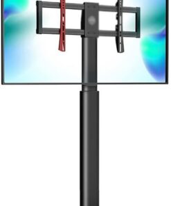 FBSHAD Stand de télévision avec réglage de la Hauteur, Porte-téléviseur Mobile pour téléviseurs de 37 à 75 Pouces, Meuble de télévision à Plancher à roulement avec Gestion du câble, Anti-Skid, 40 kg